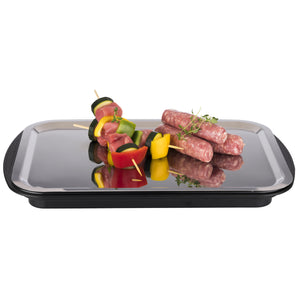 zestaw bufetowy Thermo; 43x29x14 cm (DxSxW); czarny/stal nierdzewna/transparentny; prostokątny