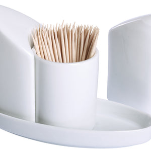 menaż porcelanowy Sare; 12.8x9x5.5 cm (SxWxG); biały