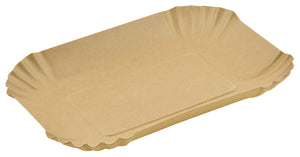 miska z tektury  owalny z barierą przeciwtłuszczową; 18x13x3 cm (DxSxW); brązowy; owalny; 250 sztuka / opakowanie