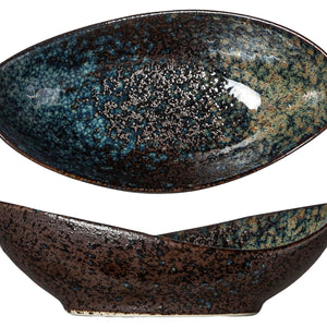 miska Black yoru owalna; 90ml, 16x8x5 cm (DxSxW); czarny/niebieski; 6 sztuka / opakowanie