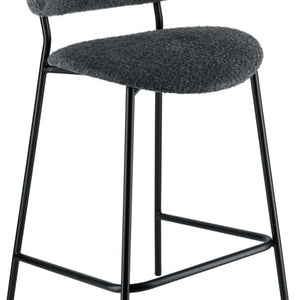 Barstuhl Lindo Bouclé; 50.5x54.5x110 cm (SxGxW); siedzisko czarny