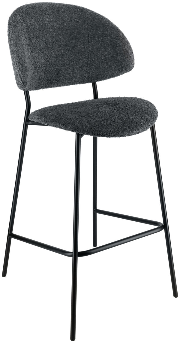 Barstuhl Lindo Bouclé; 50.5x54.5x110 cm (SxGxW); siedzisko czarny