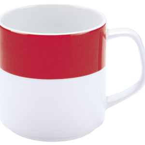 kubek Multi-Color; 245ml, 6x7.8 cm (ØxW); biały/czerwony; okrągły; 6 sztuka / opakowanie