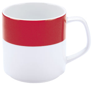 kubek Multi-Color; 245ml, 6x7.8 cm (ØxW); biały/czerwony; okrągły; 6 sztuka / opakowanie