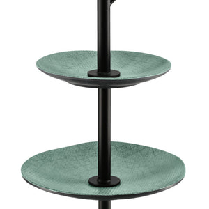 etażerka Tuska 3-poziomowa; 26x54.4 cm (ØxW); zielony/szary/czarny; okrągły