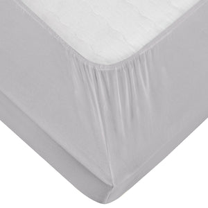 prześcieradło z gumką Jersey; 180-200x190-200 cm (SxD); jasny szary