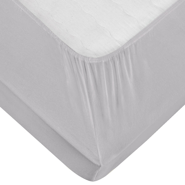 prześcieradło z gumką Jersey; 180-200x190-200 cm (SxD); jasny szary