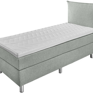 łóżko kontynentalne Basic tkanina tapicerska, wezgłowie z tkaniny; 100x200x63 cm (SxDxW); szary; -