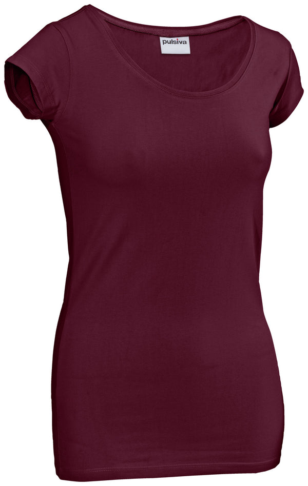 t-shirt damski Double Crew (opak. 2 szt.); Kleidergröße S; bordo; 2 sztuka / opakowanie