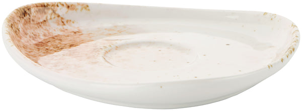 spodek do filiżanki do espresso Purior; 12.5x11x2.1 cm (DxSxW); biały/brązowy; owalny; 6 sztuka / opakowanie