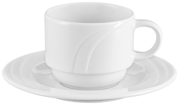 spodek do bulionówki / kubka / filiżanki do kawy Melody; 16.1 cm (Ø); biały; okrągły; 6 sztuka / opakowanie