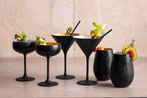 kieliszek do martini Joleen; 210ml, 11.6x17.3 cm (ØxW); czarny/miedź; 6 sztuka / opakowanie