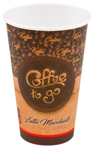 kubek To Go Latte Macciato; 510ml, 9x14.7 cm (ØxW); brązowy; 50 sztuka / opakowanie