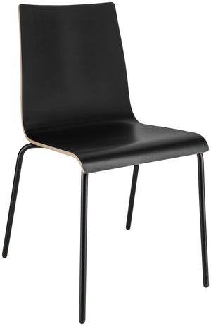 Holzschalenstuhl Uni; 48x52x82 cm (SxGxW); siedzisko czarny