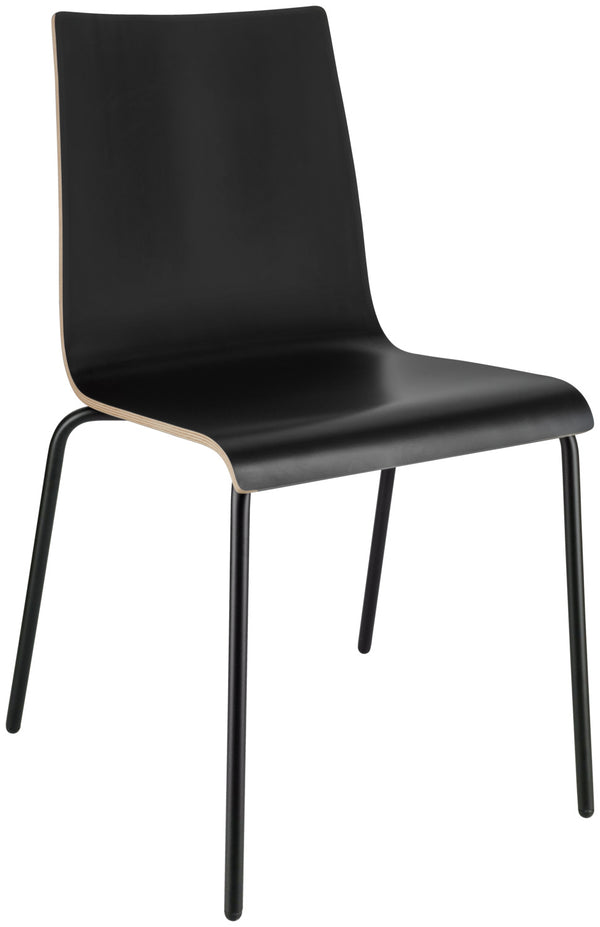 Holzschalenstuhl Uni; 48x52x82 cm (SxGxW); siedzisko czarny