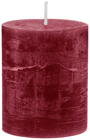 świeca rustykalna Garland (6.8x8 cm); 6.8x8 cm (ØxW); bordo; okrągły; 6 sztuka / opakowanie