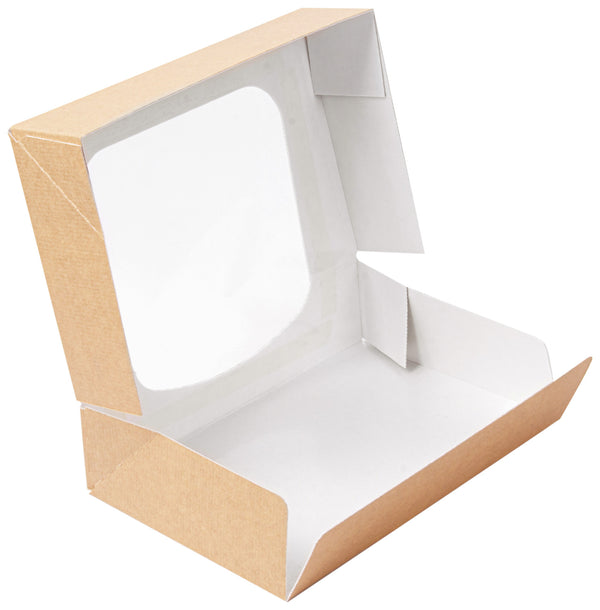 Sushibox The Pack mit Sichtfenster; 17.5x12x4.5 cm (DxSxW); brązowy; prostokątny; 50 sztuka / opakowanie