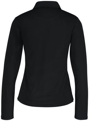 Poloshirt Damen Langarm Malme Regular Fit; Kleidergröße 2XL; czarny
