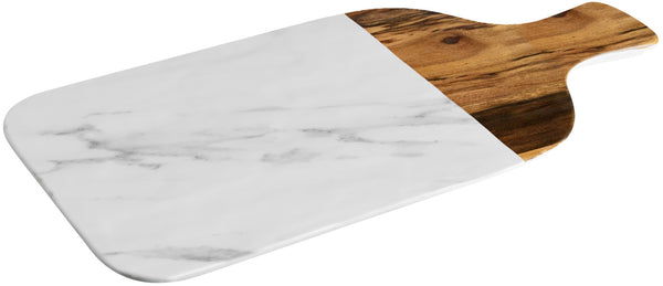 deska do serwowania Tupelo z uchwytem; 32x19.5x1.5 cm (DxSxW); biały/brązowy; prostokątny; 6 sztuka / opakowanie