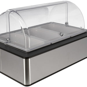 witrynka chłodząca Fundale antracyt 6,5 cm melamina biała 3 x 1/3; Größe GN 1/1, 63x42.5x27.4 cm (DxSxW); antracyt/transparentny/biały; prostokątny