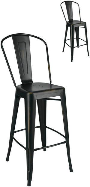 krzesło barowe Ferano industrialne; 45.5x54.5x118.4 cm (SxGxW); czarny/brąz; 2 sztuka / opakowanie