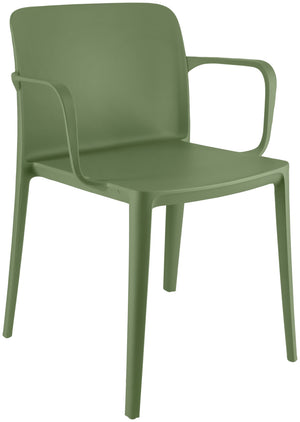 krzesło plastikowe Rigg z podłokietnikami; 57x55x78 cm (SxGxW); zielony; 4 sztuka / opakowanie
