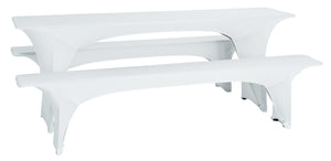 zestaw pokrowców stretch na zestawy biesiadne Grace 3-cz.; 50x220x95 cm (SxDxW); biały