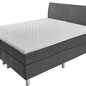 łóżko kontynentalne Basic tkanina tapicerska z wezgłowiem gładkim ; 200x200x63 cm (SxDxW); antracyt; -