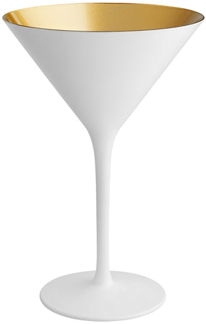 kieliszek do martini Joleen; 210ml, 11.6x17.3 cm (ØxW); biały/złoto; 6 sztuka / opakowanie