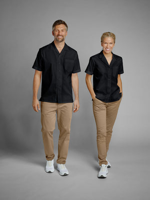 Bluse Kurzarm Magnum Comfort Fit; Kleidergröße 40; czarny