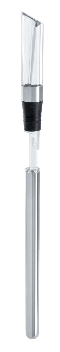 Nalewak do wina ze stojakiem chłodzącym Addi; 38 cm (D); czarny/srebro/transparentny