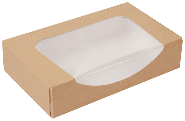 Sushibox The Pack mit Sichtfenster; 19.7x12x4.5 cm (DxSxW); brązowy; prostokątny; 50 sztuka / opakowanie