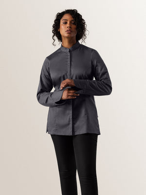 Kochjacke Elise ; Kleidergröße L; ciemny szary