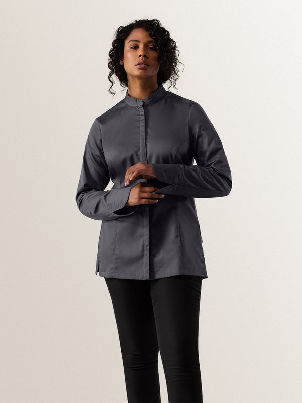 Kochjacke Elise ; Kleidergröße L; ciemny szary