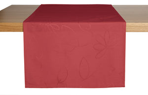 bieżnik Floralie; 40x130 cm (SxD); burgund; prostokątny