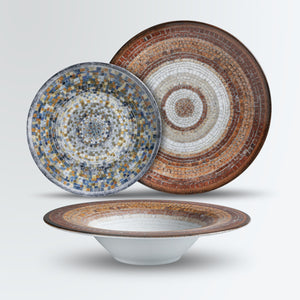 Mustergarnitur Terra Mosaic 3-teilig; terakota/niebieski