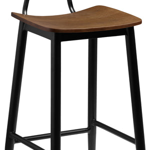 stołek barowy Scola; 44.5x51x115 cm (SxGxW); siedzisko brązowy antyk, stelaż czarny; 2 sztuka / opakowanie