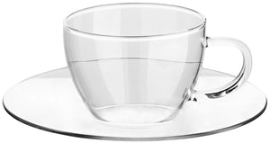 szklanka i spodek do szklanki do espresso Nini; 110ml, 6.8x4.6 cm (ØxW); transparentny; 6 sztuka / opakowanie
