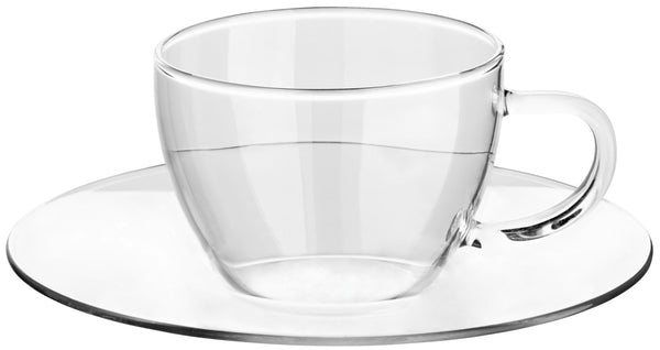 szklanka i spodek do szklanki do espresso Nini; 110ml, 6.8x4.6 cm (ØxW); transparentny; 6 sztuka / opakowanie