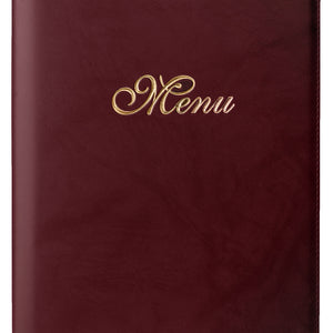 karta dań Aragon z grawerem MENU A4 pionowo; Größe DIN A4, 25.5x33 cm (SxW); bordo