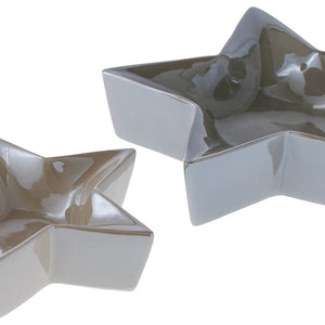 miski gwiazdkowe Selcan 2-cz.; 22x22x5 cm (DxSxW); taupe/szary