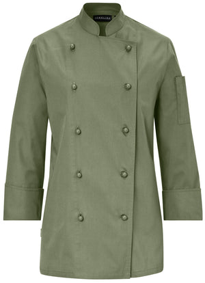 bluza kucharska damska Milan długi rękaw; Kleidergröße 54; oliwka
