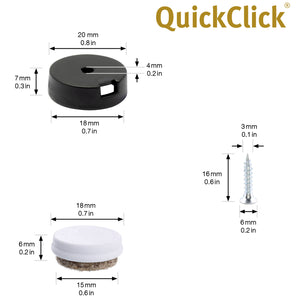 Stuhlgleiter Wagner QuickClick QC 7808; 2 cm (Ø); szary; 4 sztuka / opakowanie