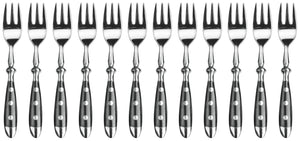 widelec do ciasta Gutshof; 15.4 cm (D); srebro, Griff czarny; 12 sztuka / opakowanie