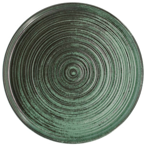 talerz płaski z rantem Etana; 21x1 cm (ØxW); zielony; okrągły; 6 sztuka / opakowanie