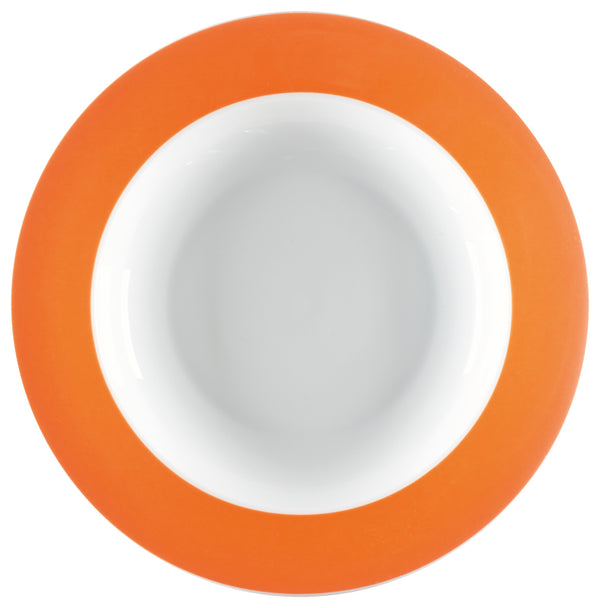 talerz głęboki Multi-Color; 350ml, 23.5x4.6 cm (ØxW); biały/pomarańczowy; okrągły; 6 sztuka / opakowanie