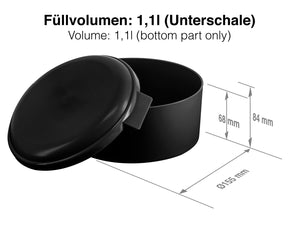 miska do wielokrotnego użytku Aso; 1100ml, 15.9x8.4 cm (ØxW); czarny; okrągły; 25 sztuka / opakowanie