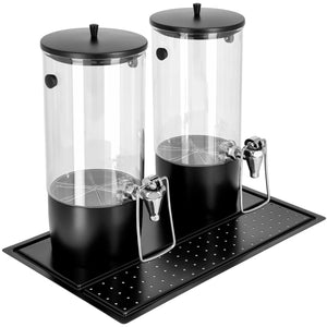 dyspenser Hampton podwójny GN 1/1 i 4x wkład chłodzący; 8000ml, 53x32.5x42 cm (DxSxW); czarny