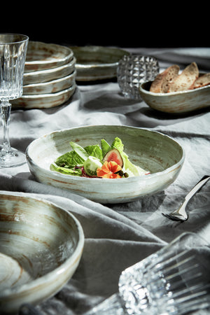 talerz głęboki Taoqi; 1200ml, 24x5 cm (ØxW); brązowy/szary; okrągły; 2 sztuka / opakowanie