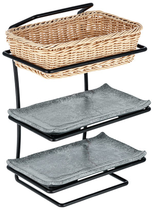 półmisek Clawson z rantem; Größe GN 1/4, 26.5x16.2x2 cm (DxSxW); szary; prostokątny; 3 sztuka / opakowanie